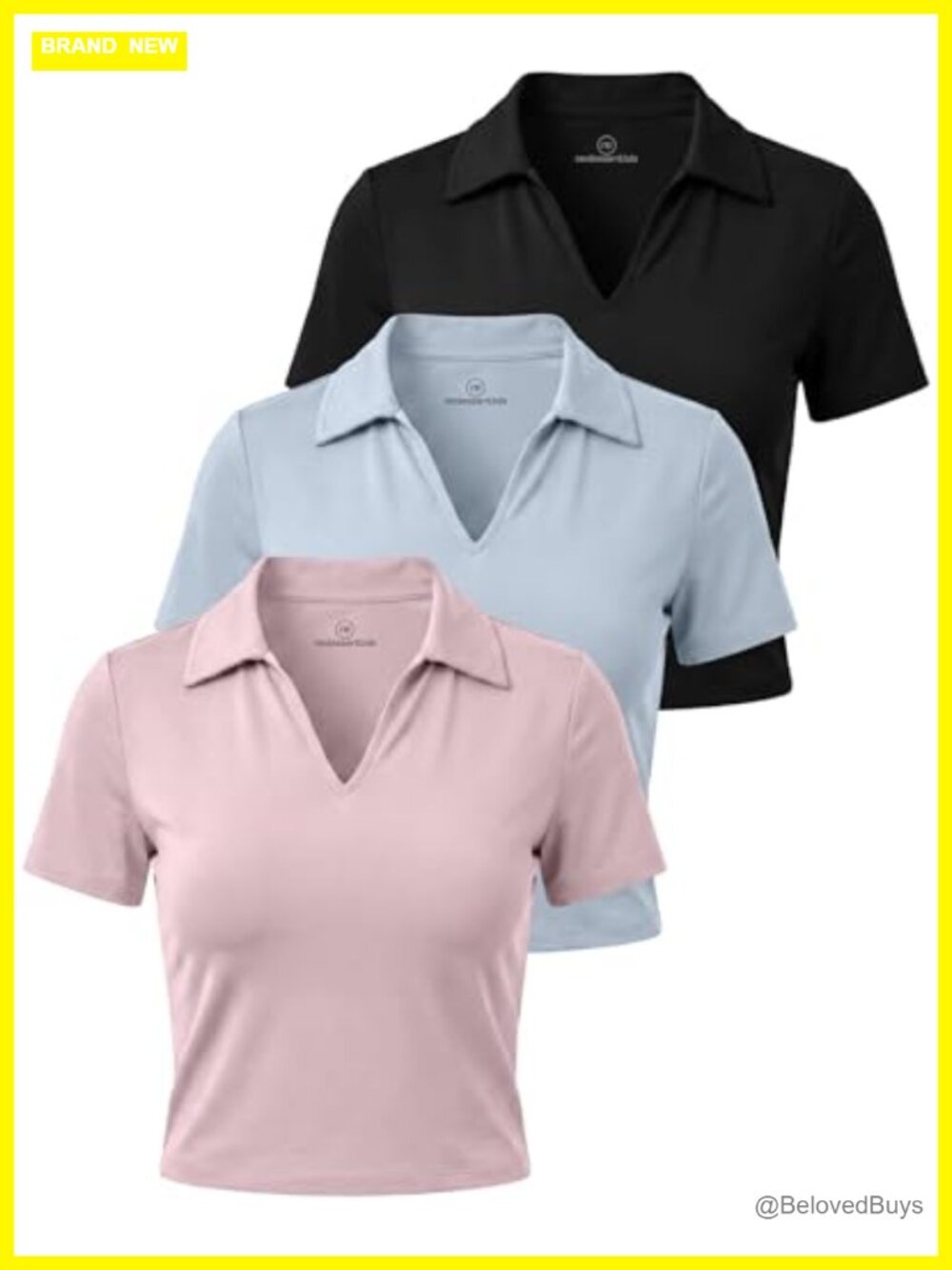3 Pack Women's Golf Polo Shirts V Neck Short Sleeve Dry Fit Collared